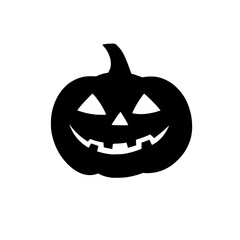 a black silhouette of a halloween pumpkin on a white background black, face, halloween pumpkin, icon, pumpkin, silhouette , Generative art.