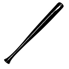 a black and white silhouette of a baseball bat baseball, baseball bat, bat, black, illustration, silhouette , Generative art.