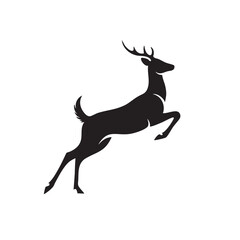 Fototapeta premium Majestic Leaping Deer Elegant Silhouette Illustration