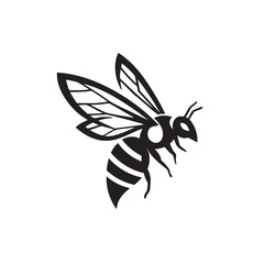 Bee Illustration A Stylized Black and White Honeybee Design