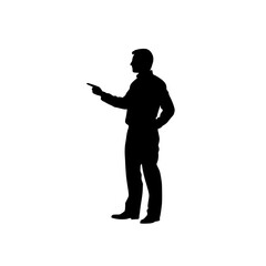 black silhouette of a man talking on the phone on a white background black, hand, man, phone, silhouette, stand, talk , Generative art.
