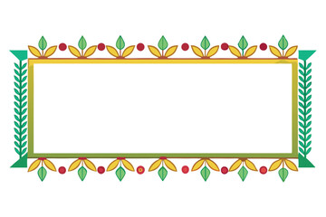 Elegant Floral Rectangular Frame Border Design Element for Invitations and Cards