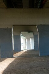 Massive Concrete Bridge Pillars from Below