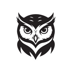 Majestic Owl A Striking Black and White Illustration