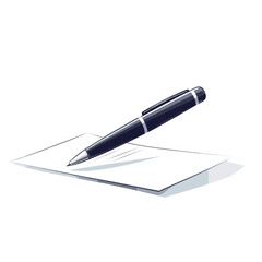 Naklejka premium Ink Pen on a Piece of White Paper for Writing or Drawing on Clean Background