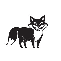 Obraz premium Grinning Fox Illustration A mischievous cartoon fox design