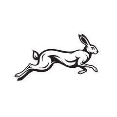 Obraz premium Elegant Hare in Motion A Vector Illustration of a Running Hare