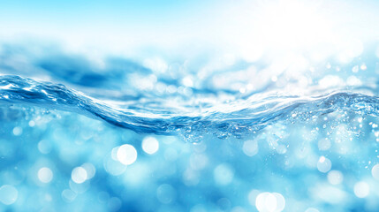太陽の光を受けてきらめく爽やかな水面のアップ（美容・コスメ・ビジネス・サイエンス）