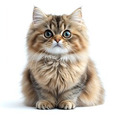 Majestic Maine Coon Cat on White Background