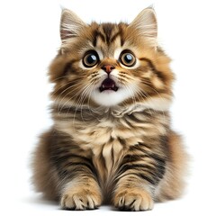 Majestic Maine Coon Cat on White Background
