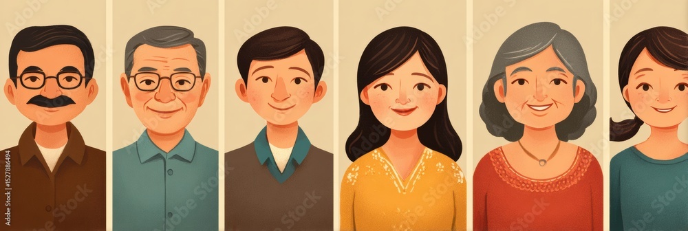 Poster diverse representations of family values in latin cultures with gentle icons exemplifying unity and 