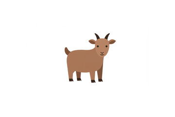 Adorable Brown Goat Design Perfect for Farm Branding Logos and Cute Children's Illustrations