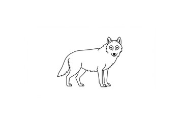 Elegant Line Art Wolf Design Perfect for Branding Logos and Scalable Prints