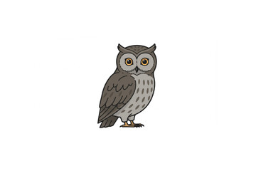 Adorable Owl Design Perfect for Branding Logos Icons and Children's Books featuring a charming bird with detailed feathers