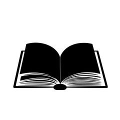 an open book with pages flat icon on a white background black, book, flat, icon, open , Generative art.