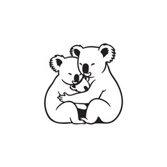 Fototapeta premium Adorable Koala Family Embrace A Tender Mother and Baby Koala Illustration