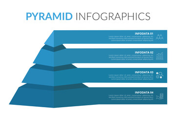 Vector pyramid up arrows infographic, diagram chart, triangle graph presentation. Business timeline concept with 4 parts