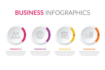 Business Infographic Elements with Icons and Charts. Enhances data visuals and workflow. Vector in modern flat style. Useful for presentations, reports, dashboards, and analytics.