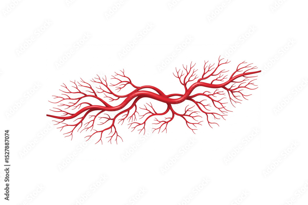 Poster elegant red branch design perfect for branding logos and medical icons scalable for any project
