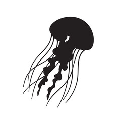 Elegant Black and White Jellyfish Illustration A Stunning Underwater Design