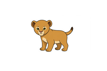 Obraz premium lion cub silhouette vector illustration on white background