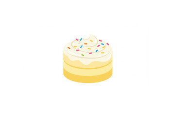 Delightful layered cake design perfect for bakery logos, branding, or sweet dessert themed icons and websites needing a charming graphic element.