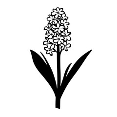 a black and white silhouette of a flower on a white background black, flower, icon, silhouette , Generative art.