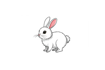 Adorable White Rabbit Cartoon Character Perfect for Children's Books, Branding, or Cute Logo Designs