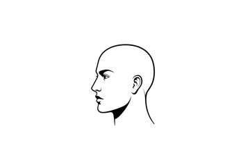 Elegant profile design of a bald female head perfect for minimalist branding logos icons and stylish graphic design projects