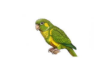 A vibrant Yellow-chevroned Parakeet perched on a branch a detailed scalable graphic ideal for logo design branding or nature illustrations