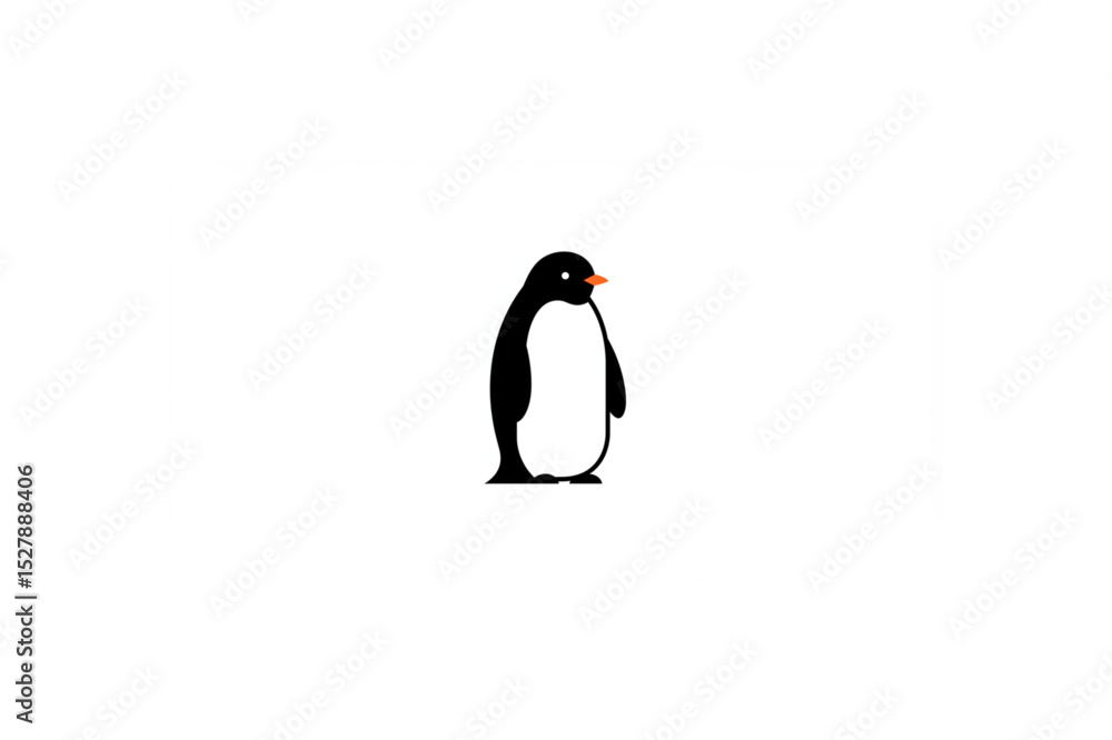 Poster adorable penguin design perfect for branding logos websites and cute animal icons scalable graphic f