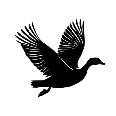 black silhouette of a bird in flight, a goose flying bird, black, duck, flight, fly, goose, icon, silhouette, wing , Generative art.