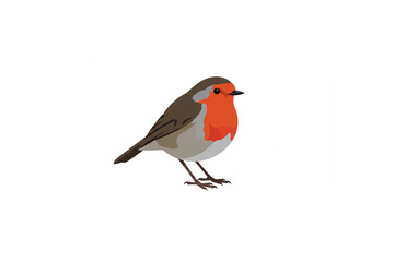 A charming European Robin bird design perfect for logo creation, branding projects, or nature-themed illustrations, showcasing a delightful avian creature.