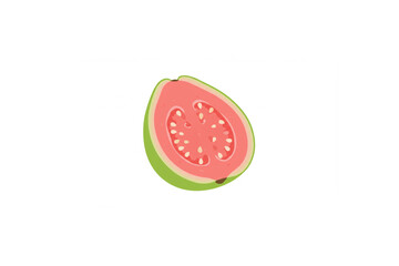 pink cut guava vector on a white background