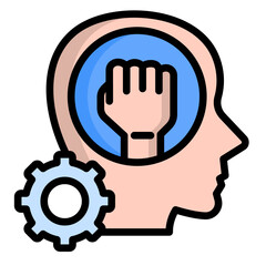 Inner Strength  Icon Element For Design	