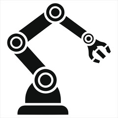 Vector Silhouette Illustration of a Robotic Arm/A simple, clean vector graphic of a robotic arm.