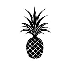Obraz premium a black and white icon of a pineapple on a white background black, icon, pineapple, silhouette , Generative art.