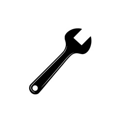 a black and white icon of a wrench black, icon, silhouette , Generative art.