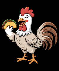 Chicken Eating Taco funny chicken lover