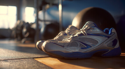 Athletic shoes ready for action, determination in every step