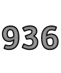 Block and white color numbers 936