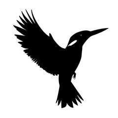 a black silhouette of a bird in flight bird, black, flight, silhouette, wing , Generative art.