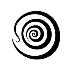 a black and white icon of a spiral or swirl in a circle black, circle, design, eye, icon, spiral, swirl, symbol , Generative art.