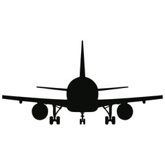 Fototapeta premium Airplane Silhouette Vector Illustration – Isolated Air Transport Icon.