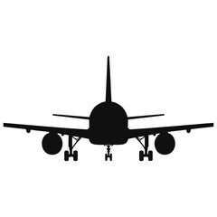 Airplane Silhouette Vector Illustration – Isolated Air Transport Icon.