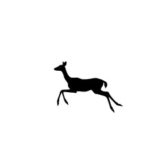 a black silhouette of a deer on a white background black, deer, silhouette , Generative art.