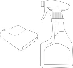 illustration of a set of cleaning equipment
