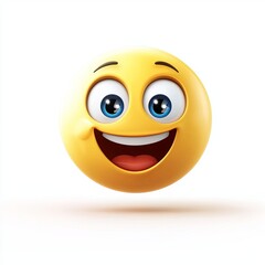 Isolated Smiling Emoji - Simple Happy Emoticon with Open Eyes on White Background - Vector Design