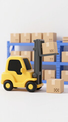 forklift with boxes
