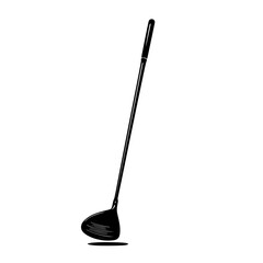 a black silhouette of a golf club on a white background black, club, golf, silhouette , Generative art.